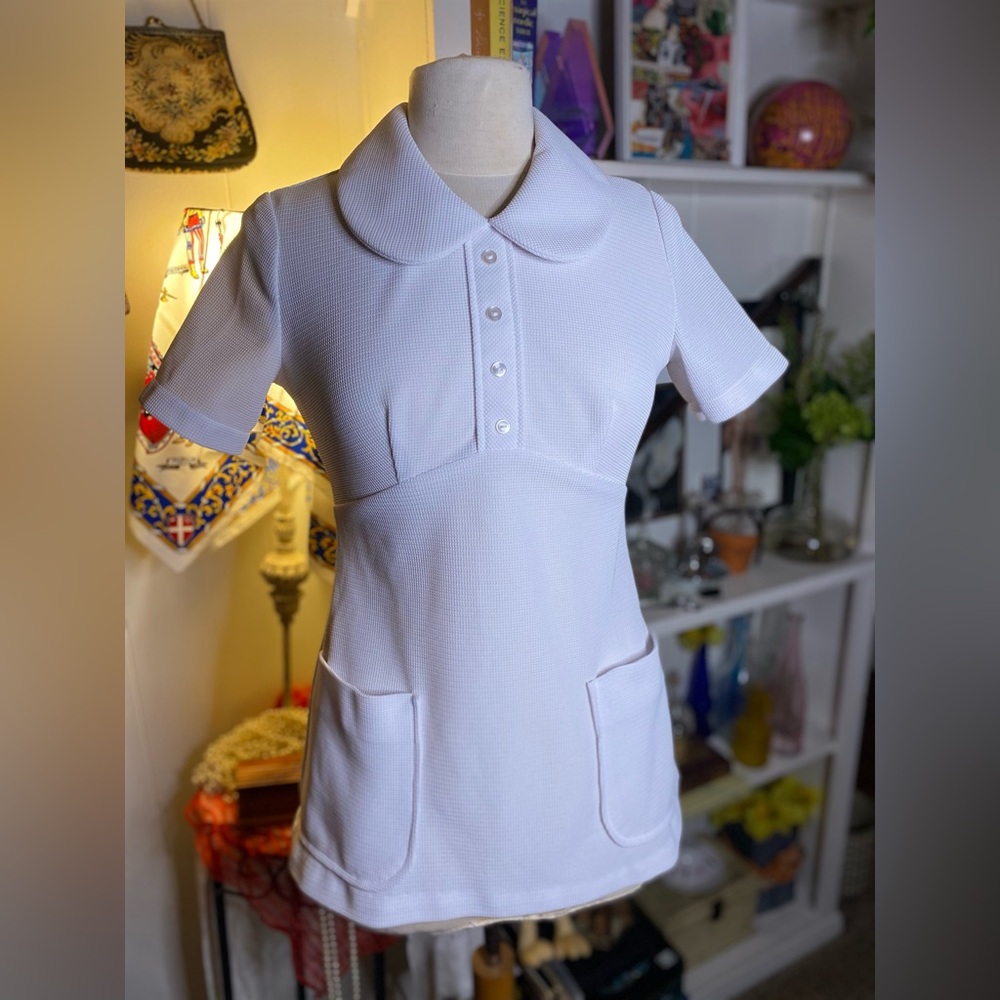 Vintage 1970s white mini dress
